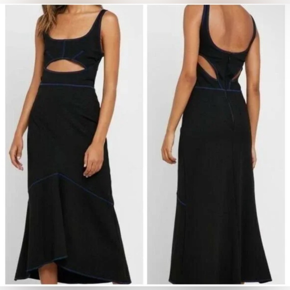 Topshop Cutout Black/Navy Dress